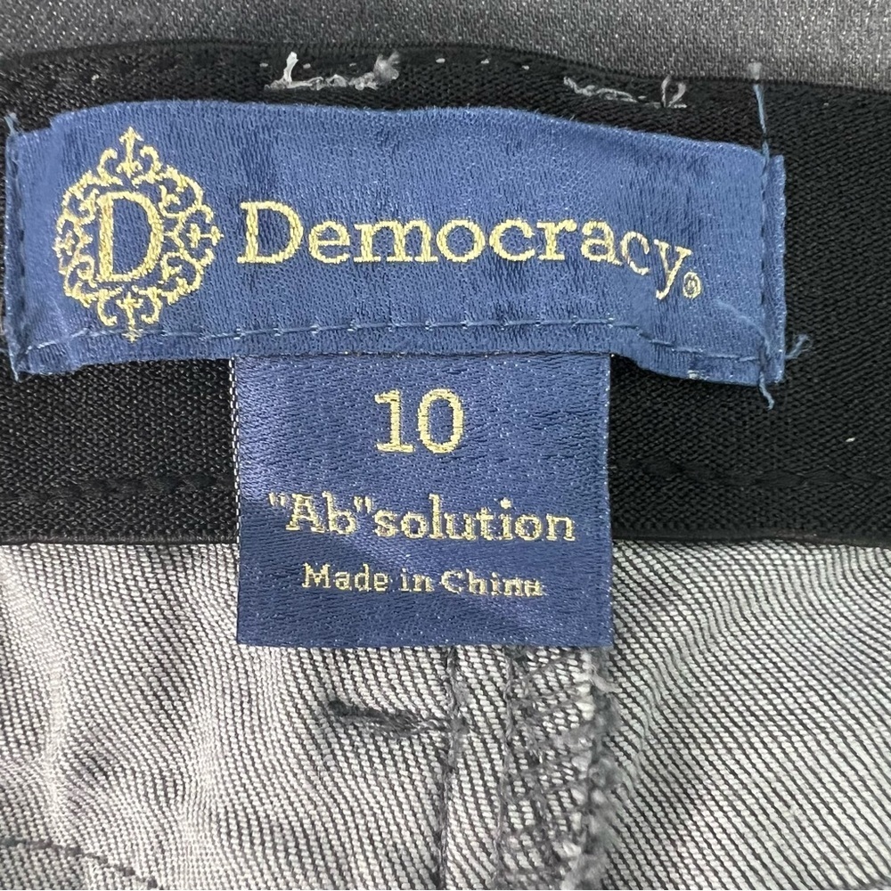 Democracy “Ab” Solution Women’s Gray Jeans Sz 10 Distressed Pockets Stretch - Picture 4 of 13